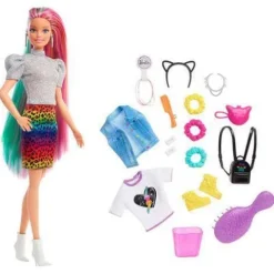 Barbie Leopard Rainbow Hair Doll