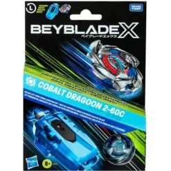 Beyblade X Cobalt Dragoon 2-60C Deluxe Left-Spin String Launcher Set