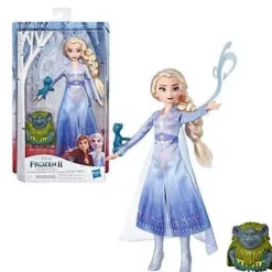 Disney Frozen 2 Elsa Fashion Doll In Travel Outfit with Pabbie and Salamander Figures