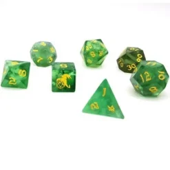 Dragon's Hoard Gem Stone Polyhedral Dice Set - Green Fluorite