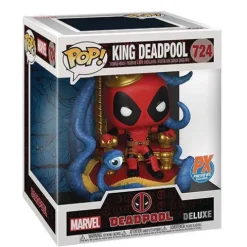 Funko 724 - Marvel Heroes - King Deadpool on Throne Deluxe Pop! Vinyl Bobble Head - PX