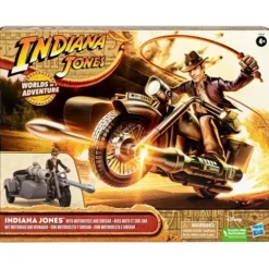 Indiana Jones Worlds of Adventure Indiana Jones with Motorcycle and Sidecar Action Figure Set