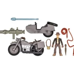 Indiana Jones Worlds of Adventure Indiana Jones with Motorcycle and Sidecar Action Figure Set