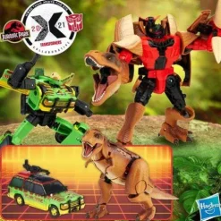 Jurassic Park Transformers Mash-Up Tyrannocon Rex and Autobot JP93 Set