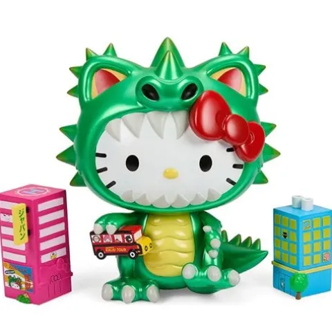 Kidrobot Sanrio Hello Kitty Kaiju Cosplay Metallic Green 8-Inch Vinyl Figure