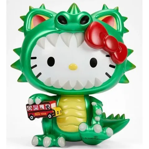 Kidrobot Sanrio Hello Kitty Kaiju Cosplay Metallic Green 8-Inch Vinyl Figure