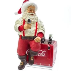 Kurt Adler - Coca-Cola Santa on Cooler 10 1/2-Inch Statue