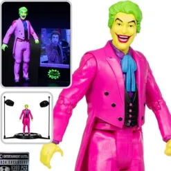 McFarlane Toys DC Retro The Joker Batman: Classic TV Series Black Light Gold Label 6-Inch Action Figure - Entertainment Earth Exclusive