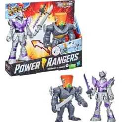 Power Rangers Dino Fury Battle Attackers 2-Pack Void Knight vs. Snageye Martial Arts Kicking Action Figures