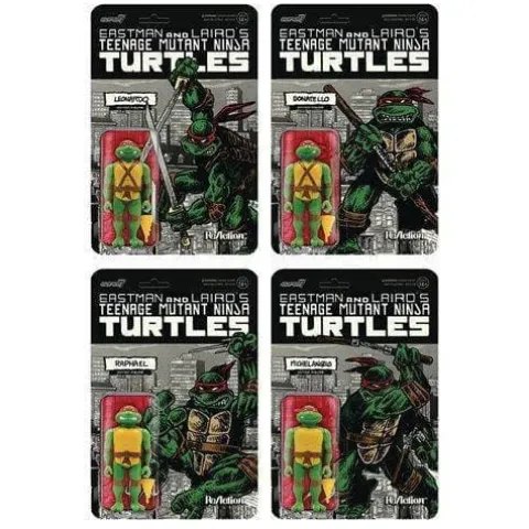 Super7 Teenage Mutant Ninja Turtles Mirage Variant 3.75-Inch ReAction Figure Set of 4