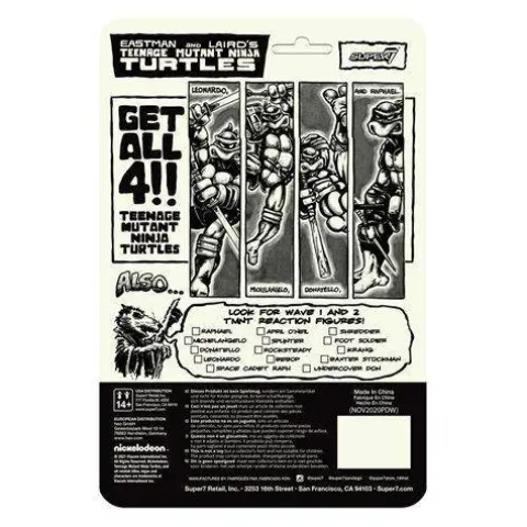 Super7 Teenage Mutant Ninja Turtles Mirage Variant 3.75-Inch ReAction Figure Set of 4