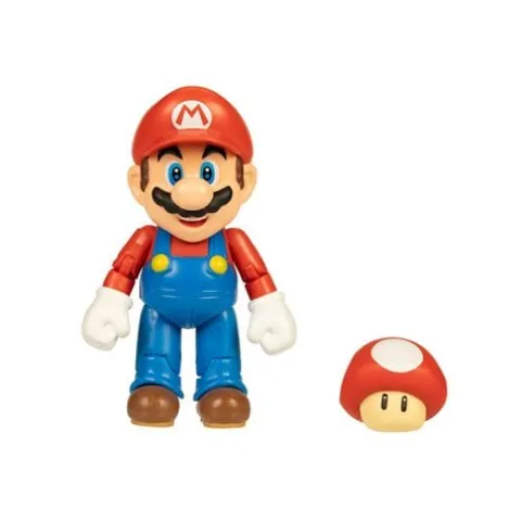 World of Nintendo 4" Action Figure - Mario with Super Mushroom