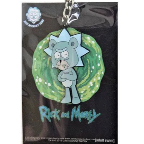 Zen Monkey: **SEASON 4 EPISODE 1** Teddy Rick - Rick and Morty Enamel Keychain